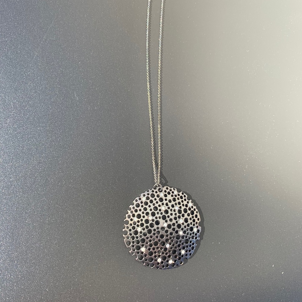 Black Gemstone Long Necklace